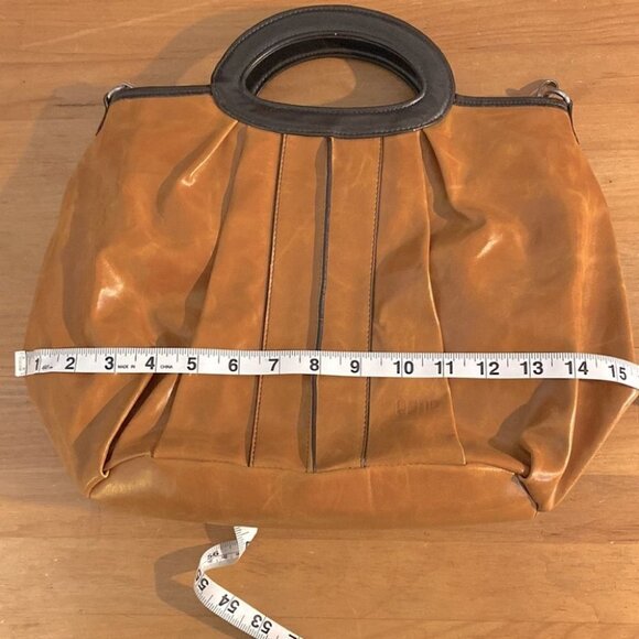 Espe Tan Vegan Leather Balloon  Bag with Shoulder Strap - Picture 10 of 13